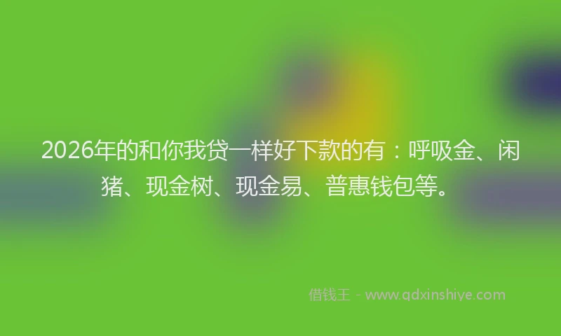 2026年的和你我贷一样好下款的有:呼吸金、闲猪、现金树、现金易、普惠钱包等。