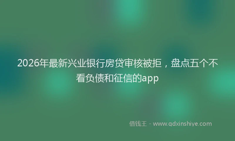 2026年最新兴业银行房贷审核被拒,盘点五个不看负债和征信的app