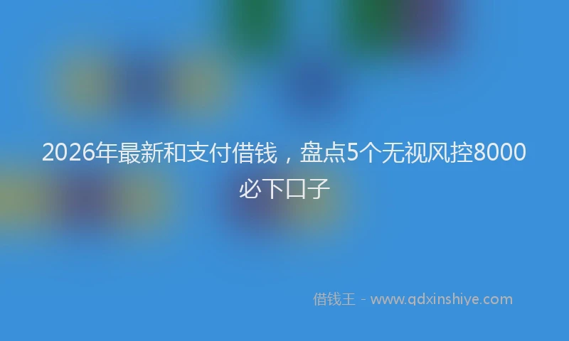 2026年最新和支付借钱，盘点5个无视风控8000必下口子