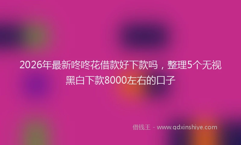 2026年最新咚咚花借款好下款吗，整理5个无视黑白下款8000左右的口子