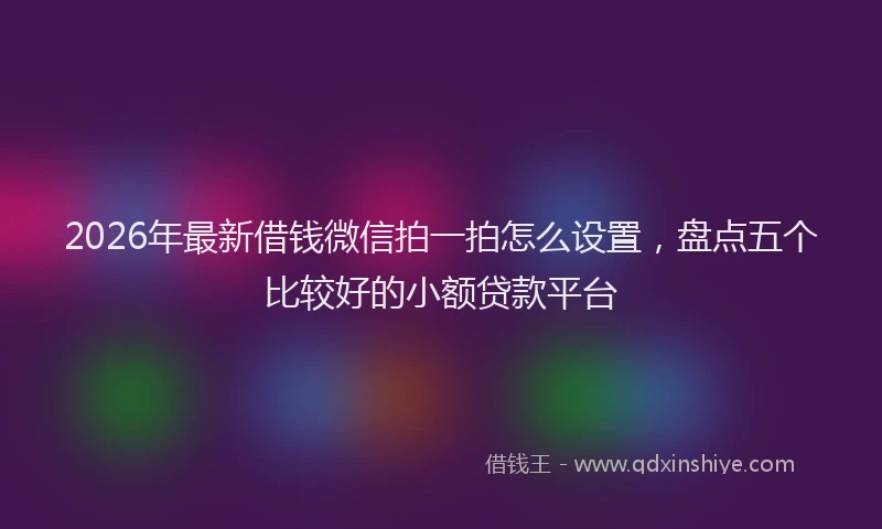 2026年最新借钱微信拍一拍怎么设置，盘点五个比较好的小额贷款平台