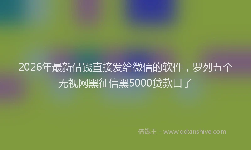 2026年最新借钱直接发给微信的软件，罗列五个无视网黑征信黑5000贷款口子