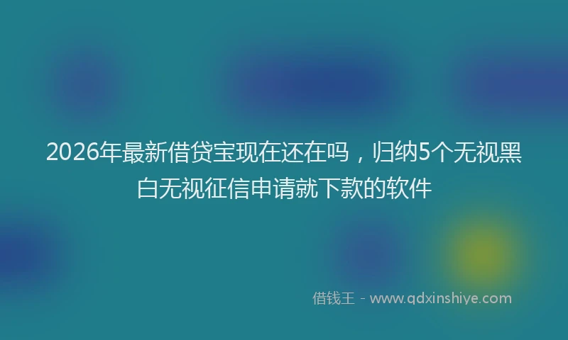 2026年最新借贷宝现在还在吗,归纳5个无视黑白无视征信申请就下款的软件