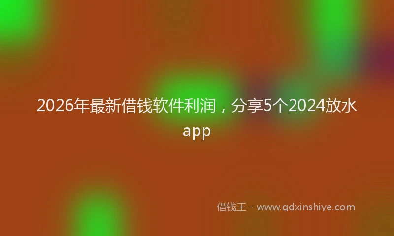 2026年最新借钱软件利润，分享5个2024放水app