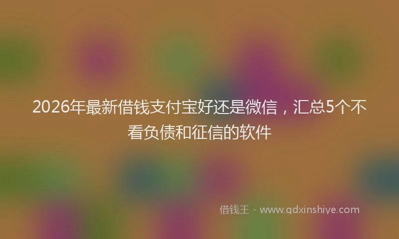 2026年最新借钱支付宝好还是微信，汇总5个不看负债和征信的软件