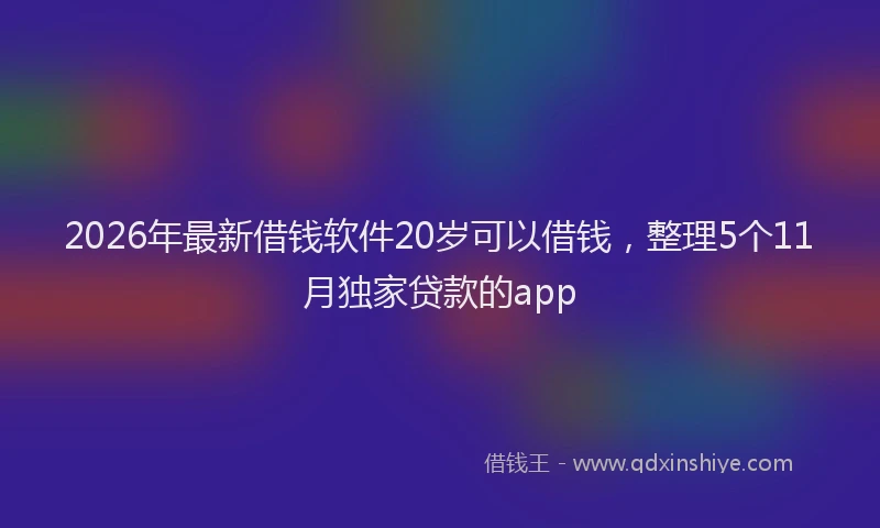 2026年最新借钱软件20岁可以借钱,整理5个11月独家贷款的app