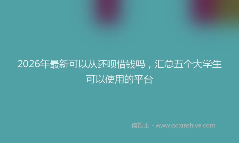 2026年最新可以从还呗借钱吗,汇总五个大学生可以使用的平台