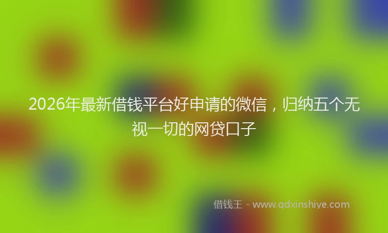 2026年最新借钱平台好申请的微信，归纳五个无视一切的网贷口子