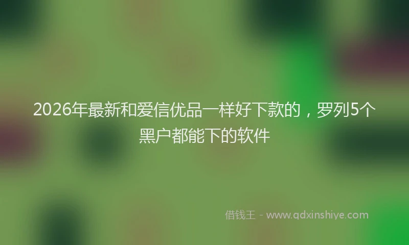 2026年最新和爱信优品一样好下款的，罗列5个黑户都能下的软件