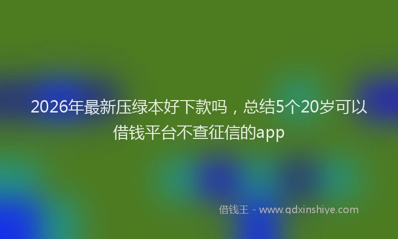 2026年最新压绿本好下款吗,总结5个20岁可以借钱平台不查征信的app