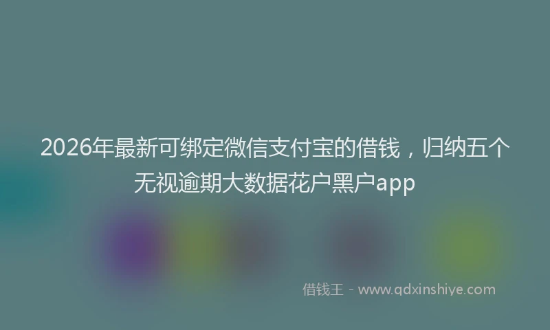 2026年最新可绑定微信支付宝的借钱，归纳五个无视逾期大数据花户黑户app