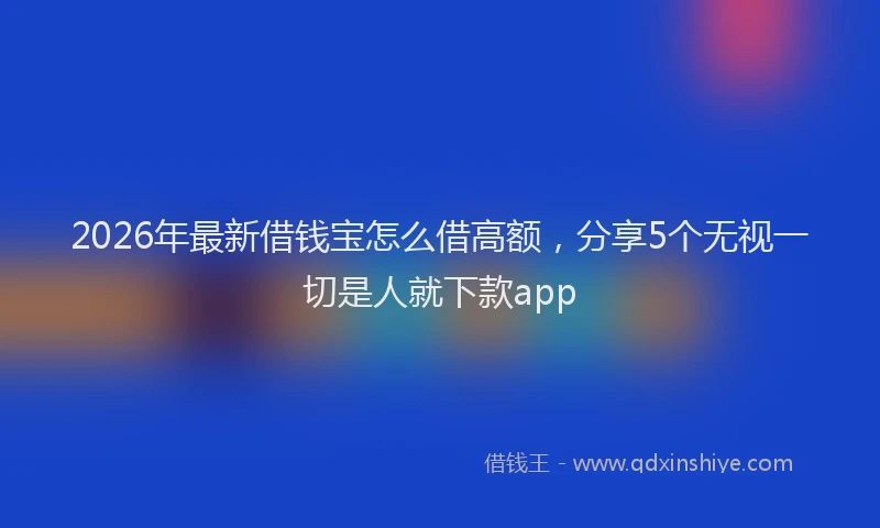 2026年最新借钱宝怎么借高额,分享5个无视一切是人就下款app