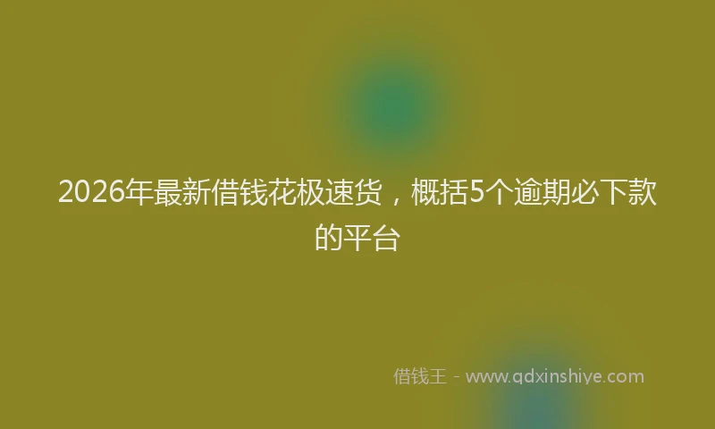 2026年最新借钱花极速货,概括5个逾期必下款的平台