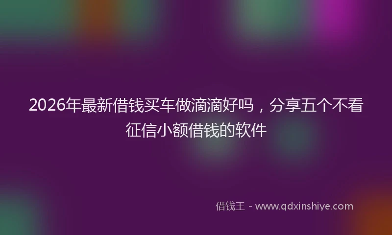 2026年最新借钱买车做滴滴好吗，分享五个不看征信小额借钱的软件