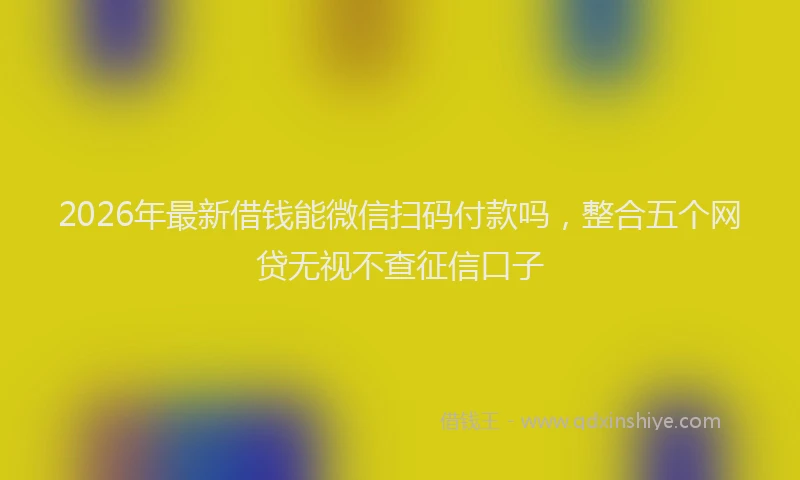 2026年最新借钱能微信扫码付款吗,整合五个网贷无视不查征信口子
