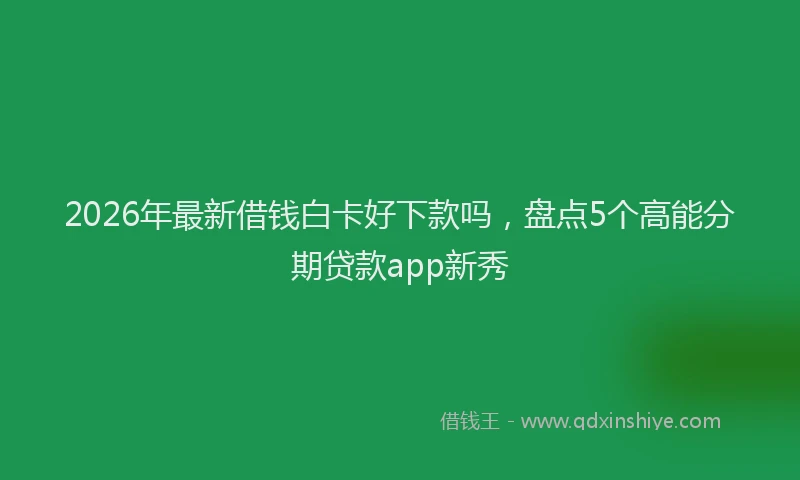 2026年最新借钱白卡好下款吗，盘点5个高能分期贷款app新秀