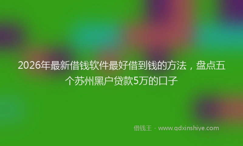 2026年最新借钱软件最好借到钱的方法，盘点五个苏州黑户贷款5万的口子