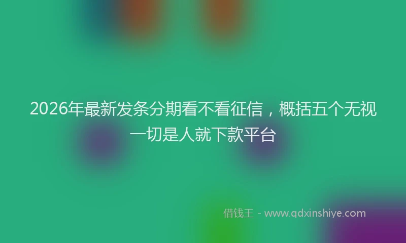 2026年最新发条分期看不看征信,概括五个无视一切是人就下款平台