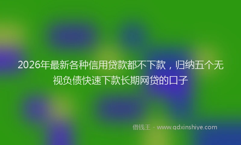 2026年最新各种信用贷款都不下款，归纳五个无视负债快速下款长期网贷的口子