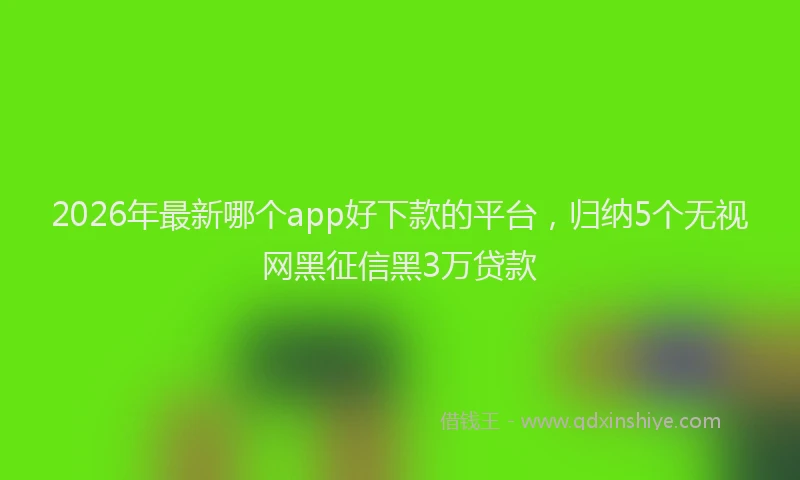 2026年最新哪个app好下款的平台，归纳5个无视网黑征信黑3万贷款