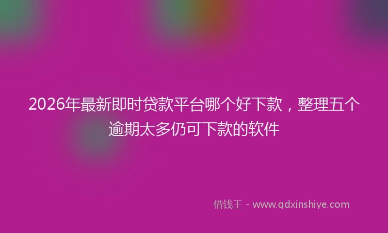 2026年最新即时贷款平台哪个好下款,整理五个逾期太多仍可下款的软件