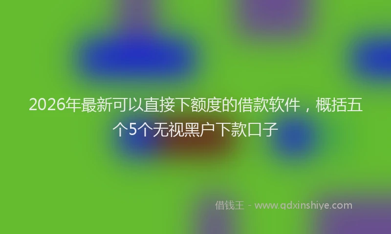 2026年最新可以直接下额度的借款软件,概括五个5个无视黑户下款口子