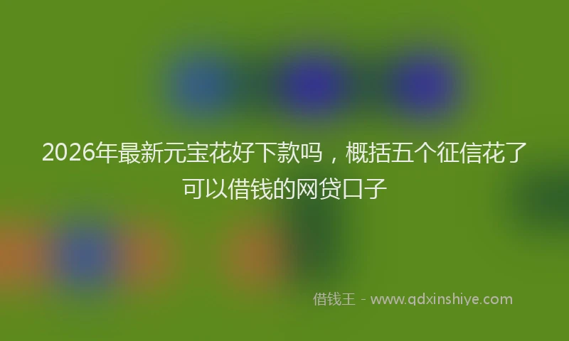 2026年最新元宝花好下款吗，概括五个征信花了可以借钱的网贷口子