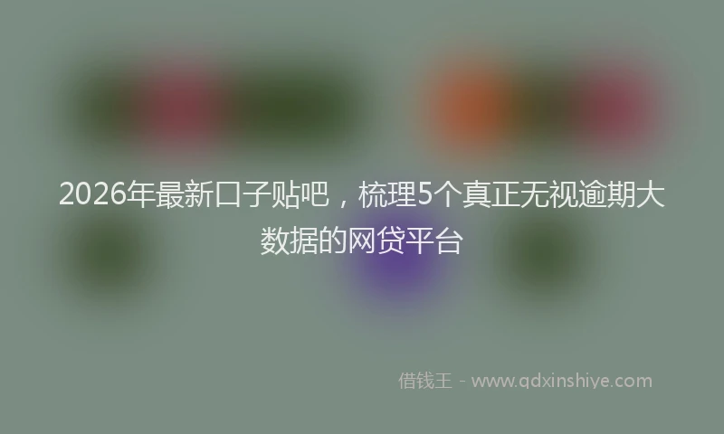 2026年最新口子贴吧，梳理5个真正无视逾期大数据的网贷平台