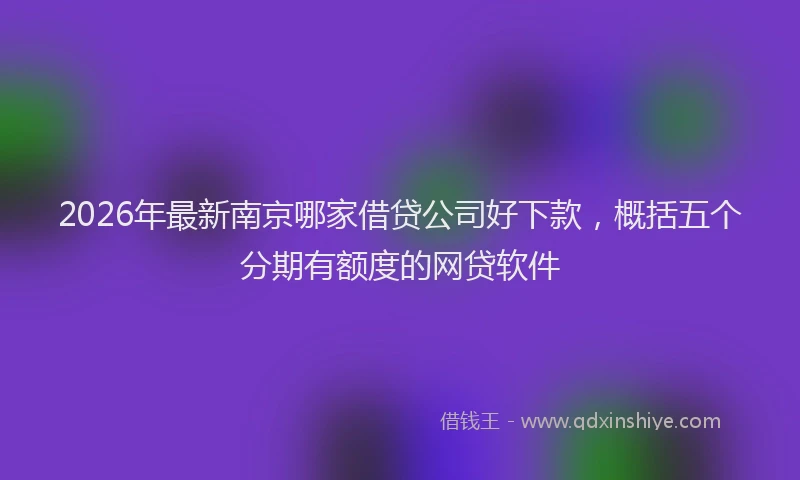 2026年最新南京哪家借贷公司好下款，概括五个分期有额度的网贷软件