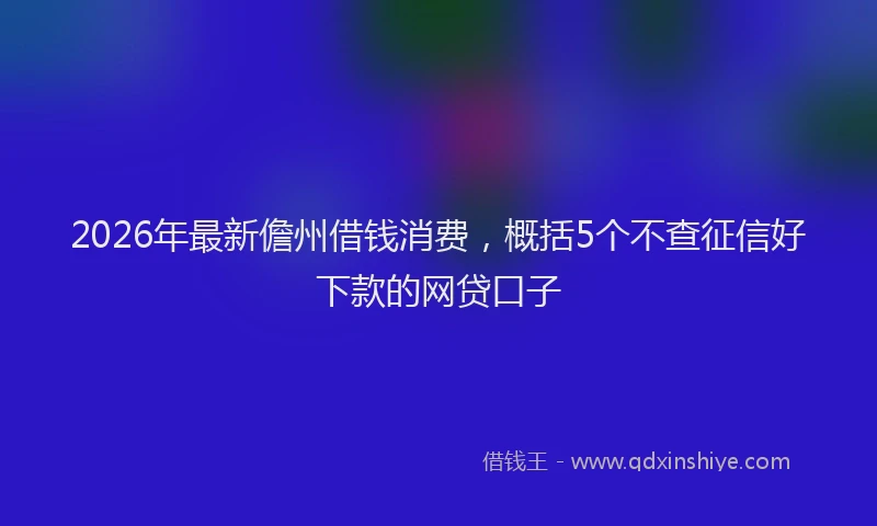 2026年最新儋州借钱消费，概括5个不查征信好下款的网贷口子