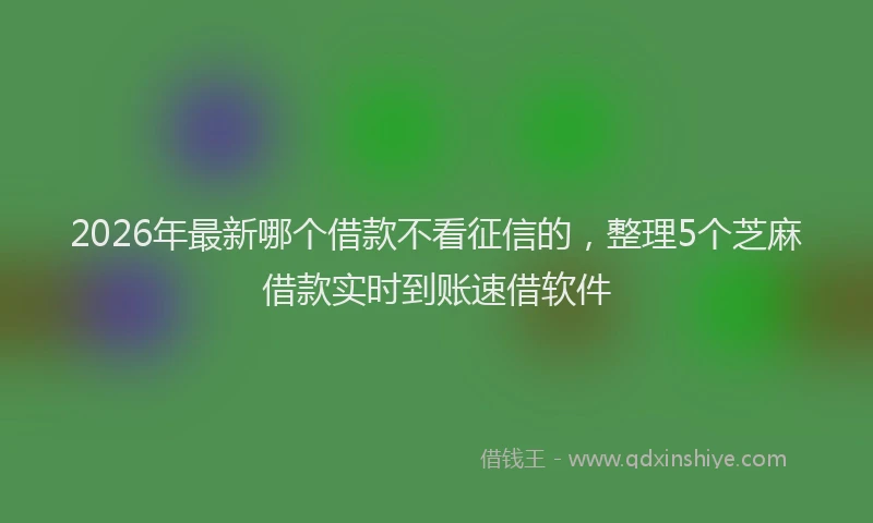 2026年最新哪个借款不看征信的，整理5个芝麻借款实时到账速借软件
