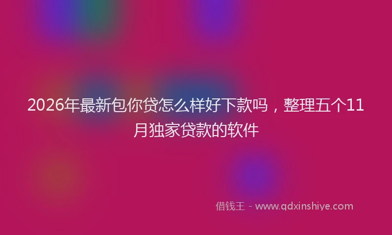 2026年最新包你贷怎么样好下款吗,整理五个11月独家贷款的软件