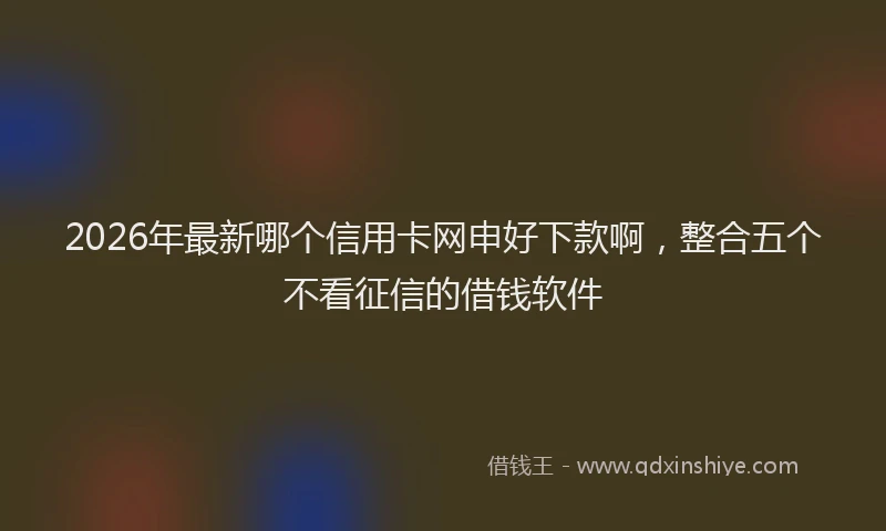 2026年最新哪个信用卡网申好下款啊，整合五个不看征信的借钱软件