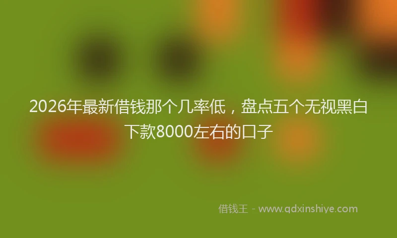 2026年最新借钱那个几率低，盘点五个无视黑白下款8000左右的口子
