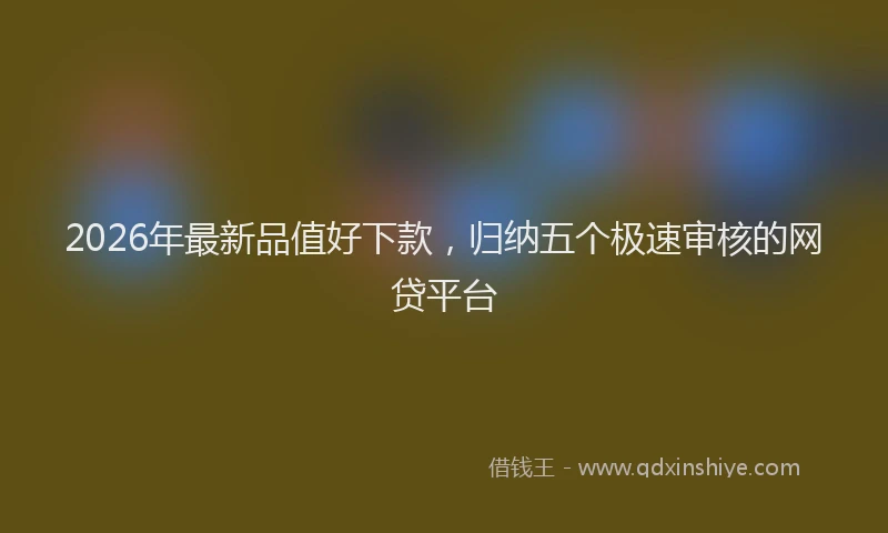 2026年最新品值好下款，归纳五个极速审核的网贷平台