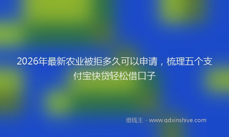2026年最新农业被拒多久可以申请，梳理五个支付宝快贷轻松借口子