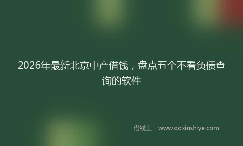 2026年最新北京中产借钱，盘点五个不看负债查询的软件
