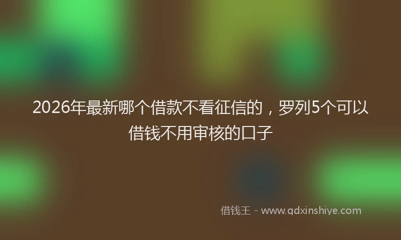 2026年最新哪个借款不看征信的，罗列5个可以借钱不用审核的口子