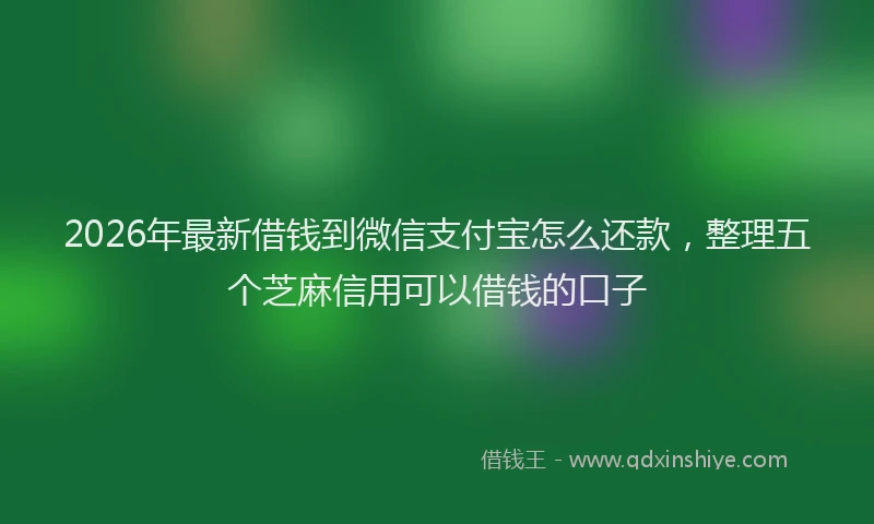 2026年最新借钱到微信支付宝怎么还款,整理五个芝麻信用可以借钱的口子