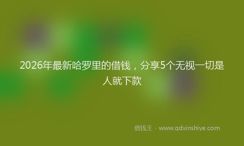 2026年最新哈罗里的借钱，分享5个无视一切是人就下款
