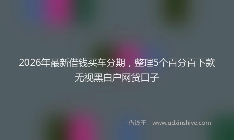 2026年最新借钱买车分期，整理5个百分百下款无视黑白户网贷口子