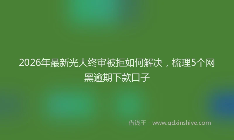 2026年最新光大终审被拒如何解决,梳理5个网黑逾期下款口子