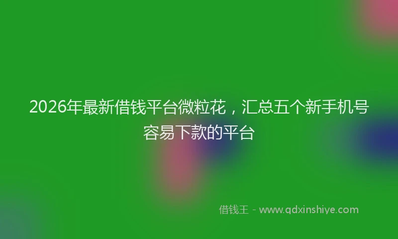 2026年最新借钱平台微粒花，汇总五个新手机号容易下款的平台