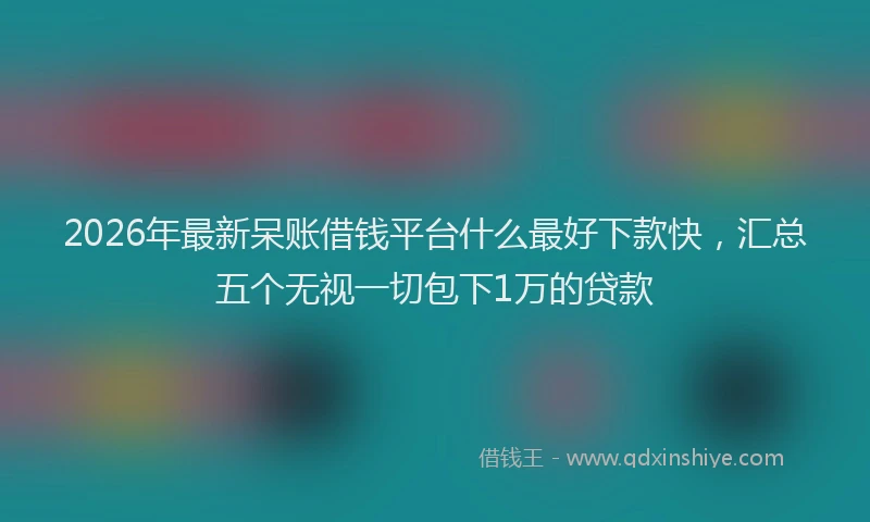 2026年最新呆账借钱平台什么最好下款快，汇总五个无视一切包下1万的贷款