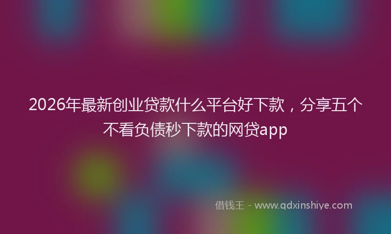 2026年最新创业贷款什么平台好下款，分享五个不看负债秒下款的网贷app