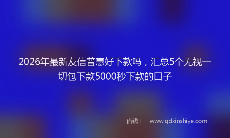2026年最新友信普惠好下款吗，汇总5个无视一切包下款5000秒下款的口子