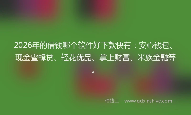 2026年的借钱哪个软件好下款快有:安心钱包、现金蜜蜂贷、轻花优品、掌上财富、米族金融等。