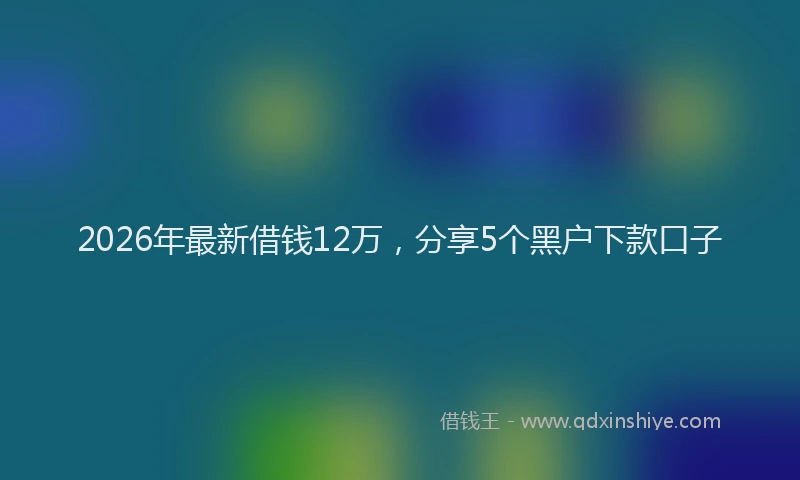 2026年最新借钱12万,分享5个黑户下款口子