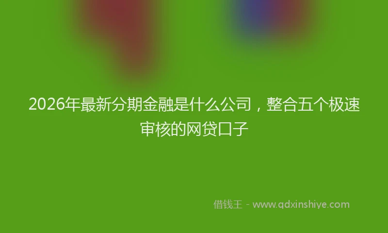 2026年最新分期金融是什么公司，整合五个极速审核的网贷口子