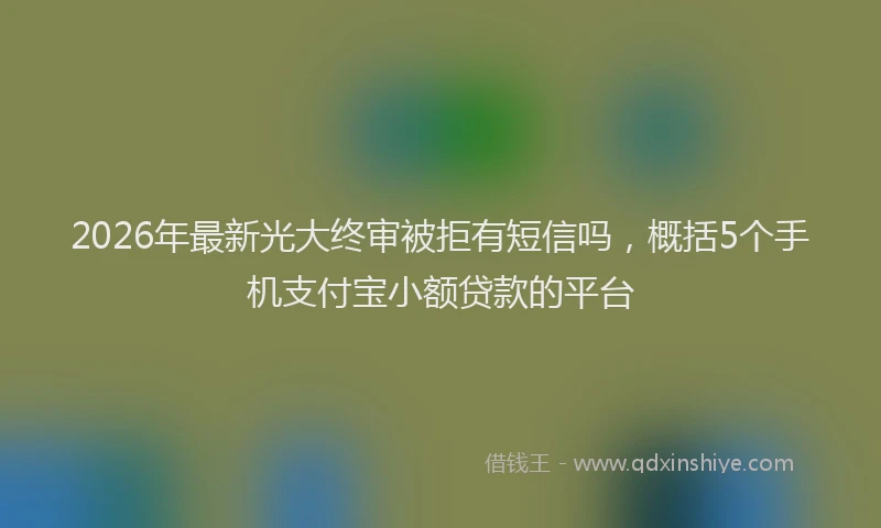 2026年最新光大终审被拒有短信吗，概括5个手机支付宝小额贷款的平台
